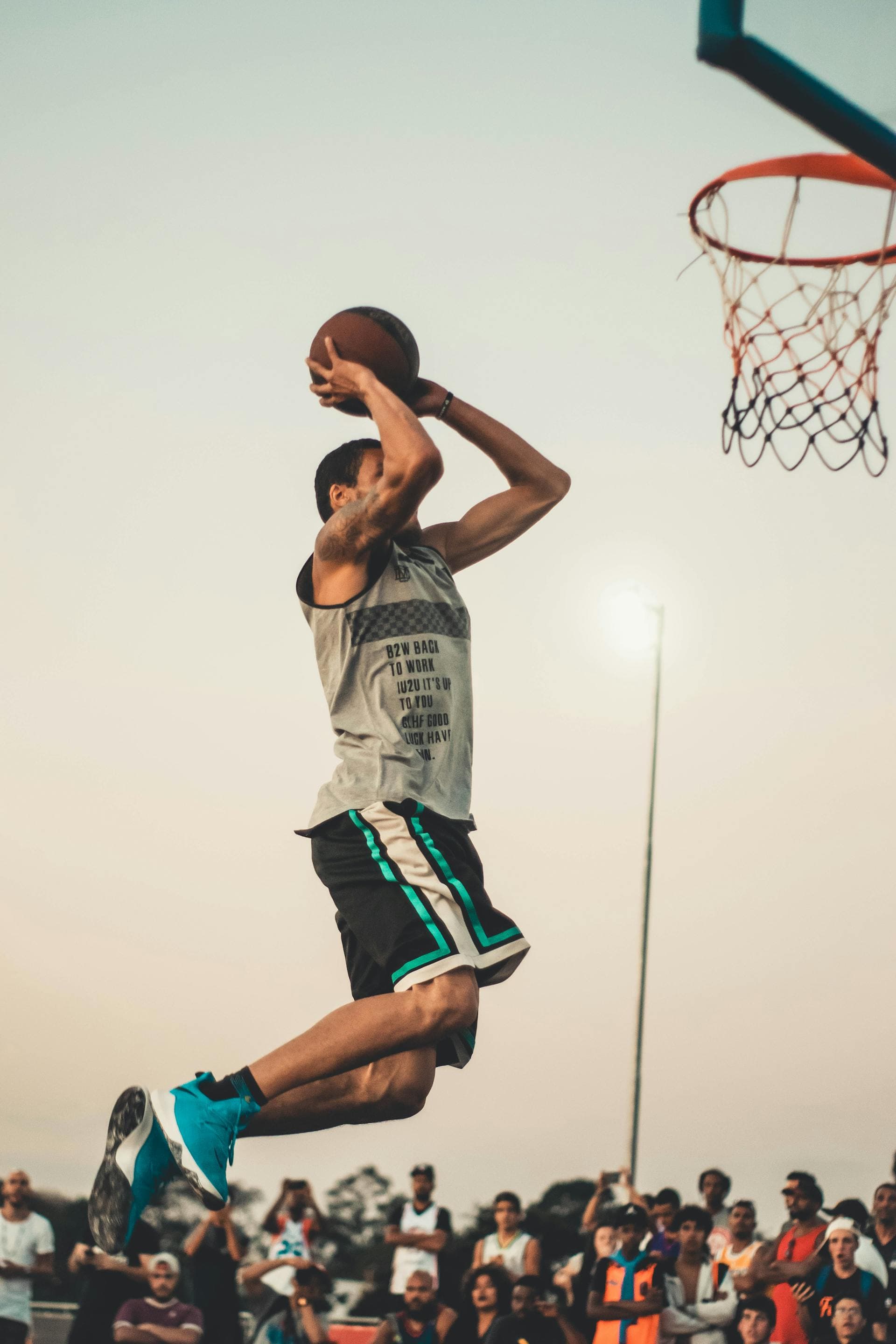 Player going up for a dunk
